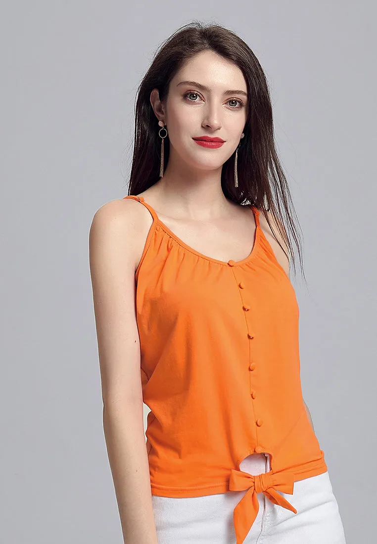 front tie spaghetti top