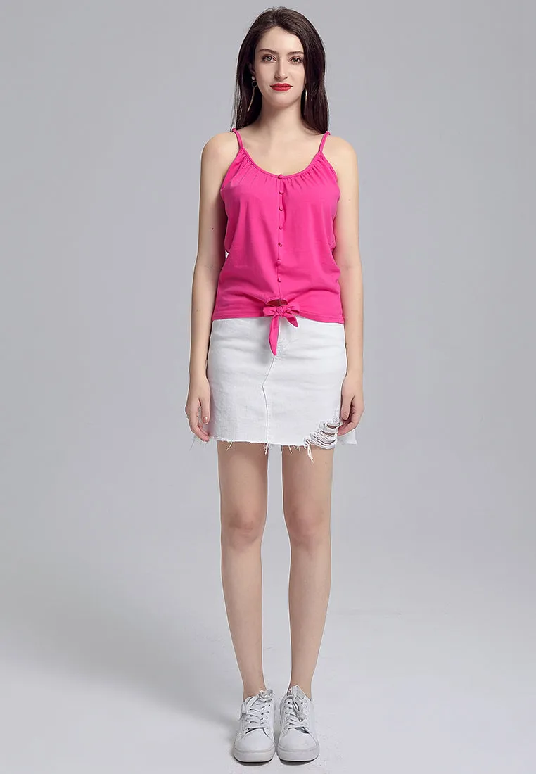 front tie spaghetti top