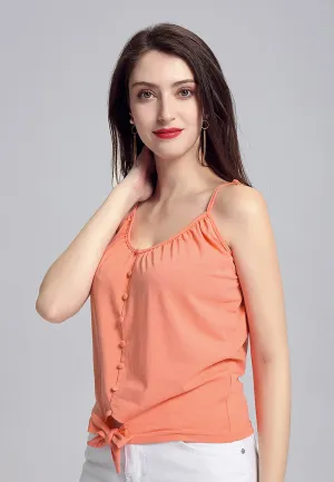 front tie spaghetti top
