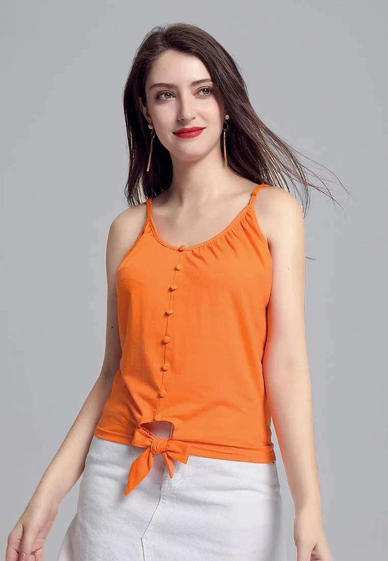 front tie spaghetti top
