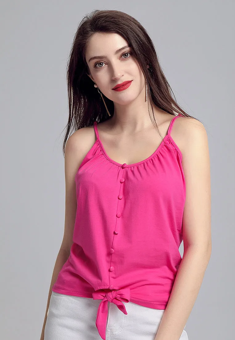 front tie spaghetti top