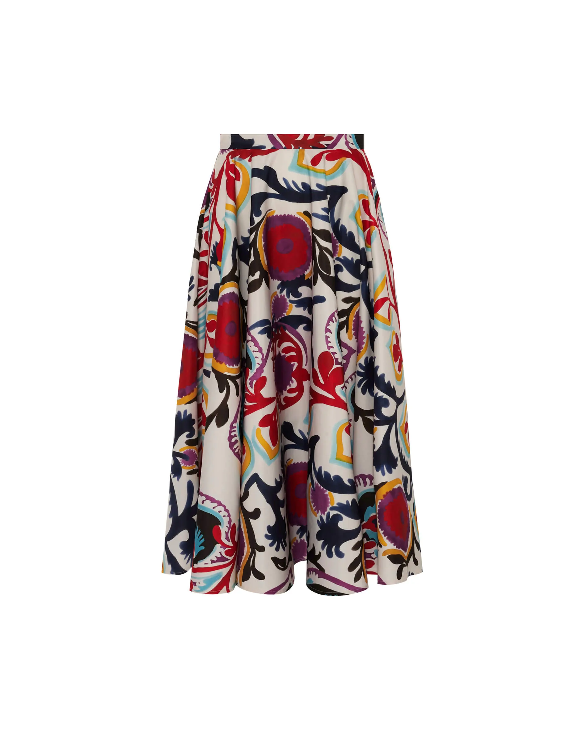 full skirt in printed duchesse