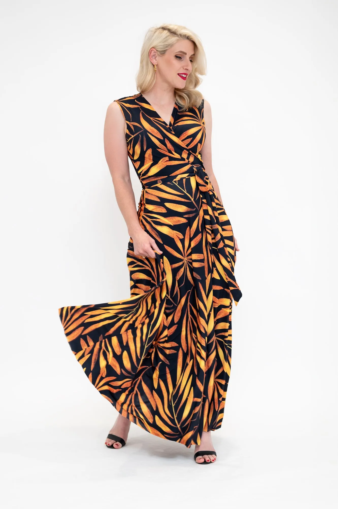 Golden Palms - Wrap Dress