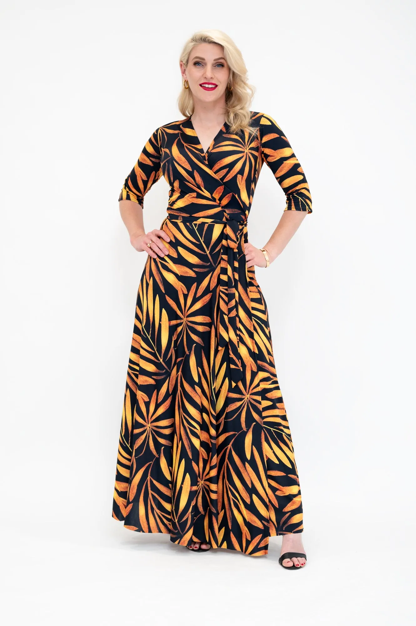 Golden Palms - Wrap Dress