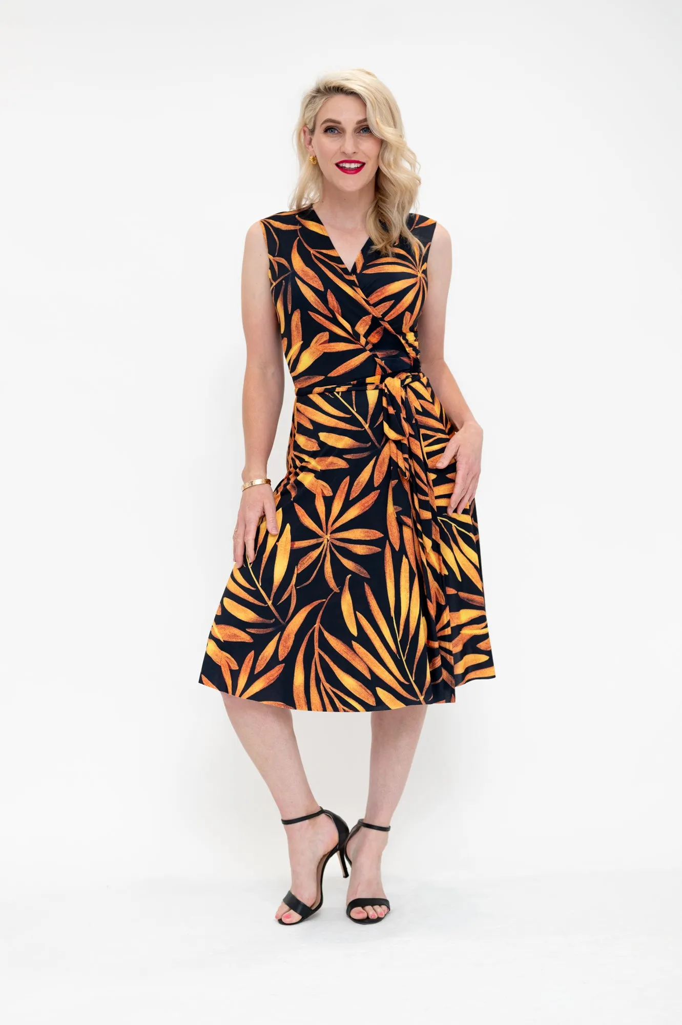 Golden Palms - Wrap Dress