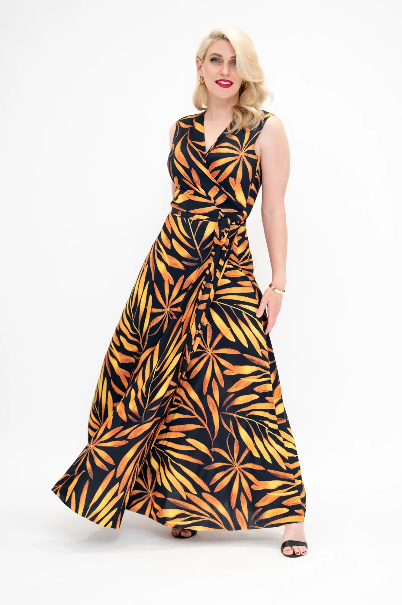 Golden Palms - Wrap Dress