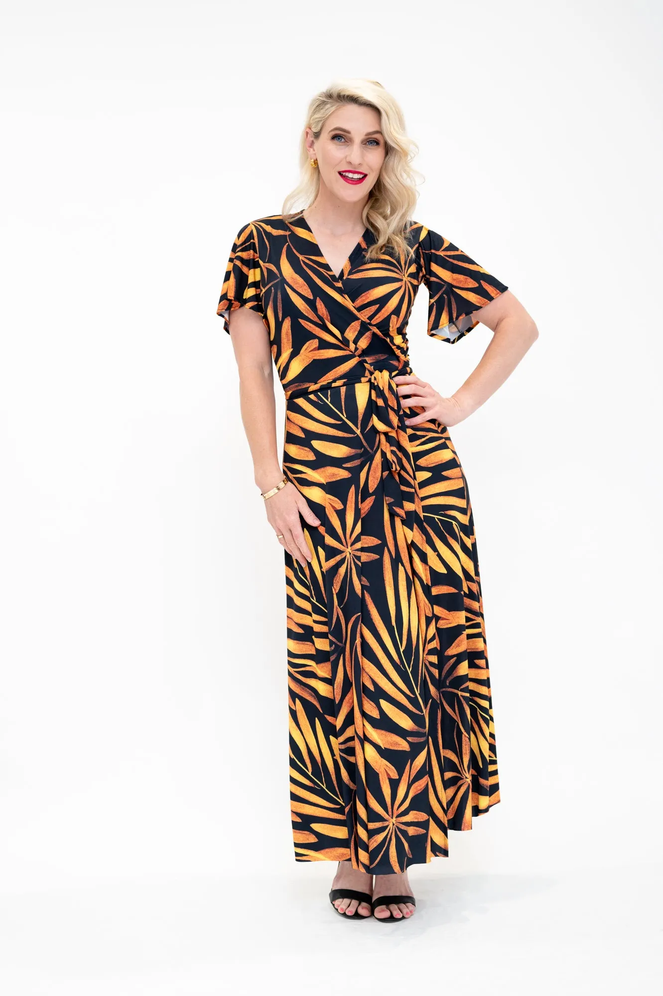 Golden Palms - Wrap Dress