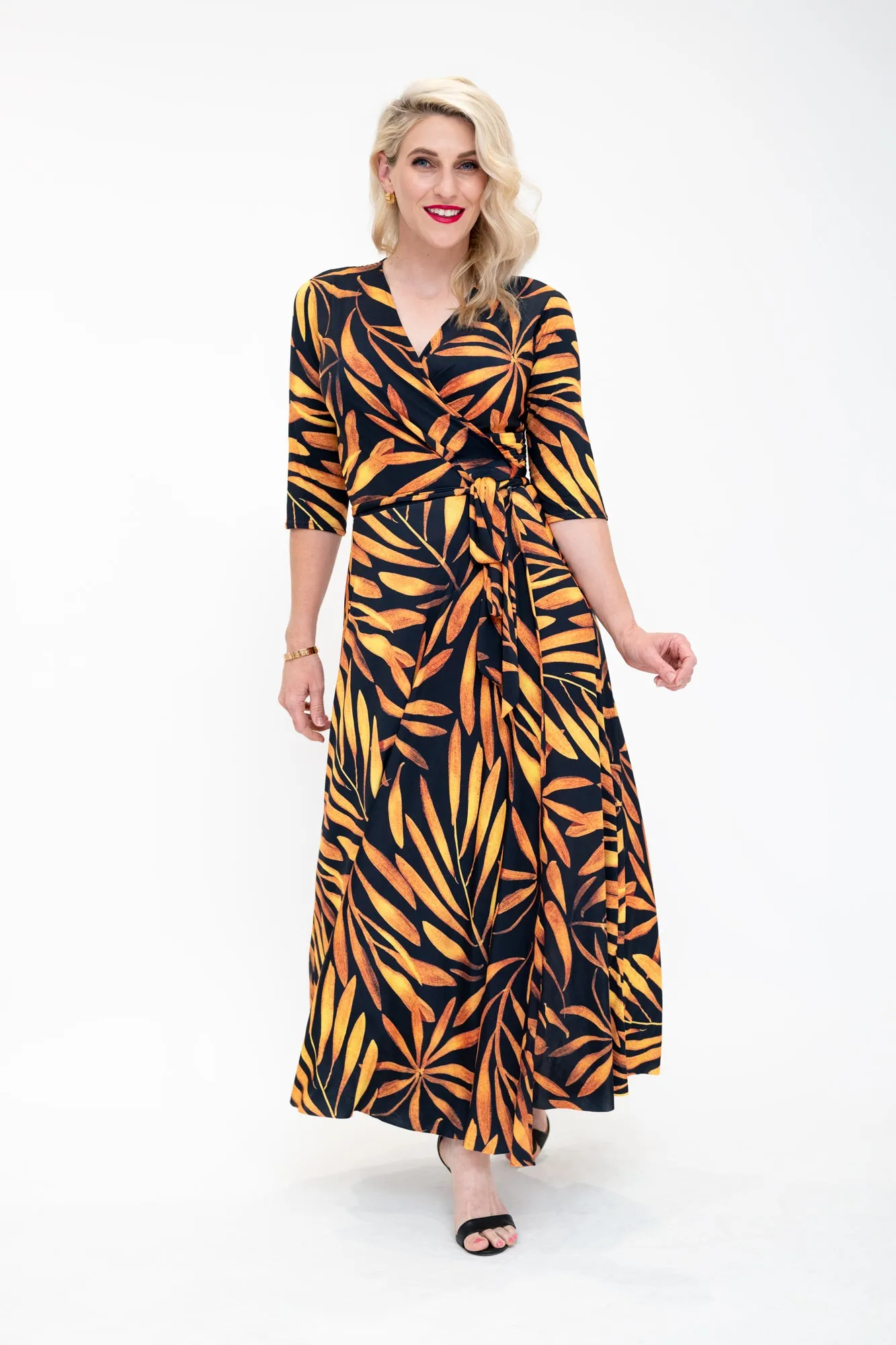 Golden Palms - Wrap Dress