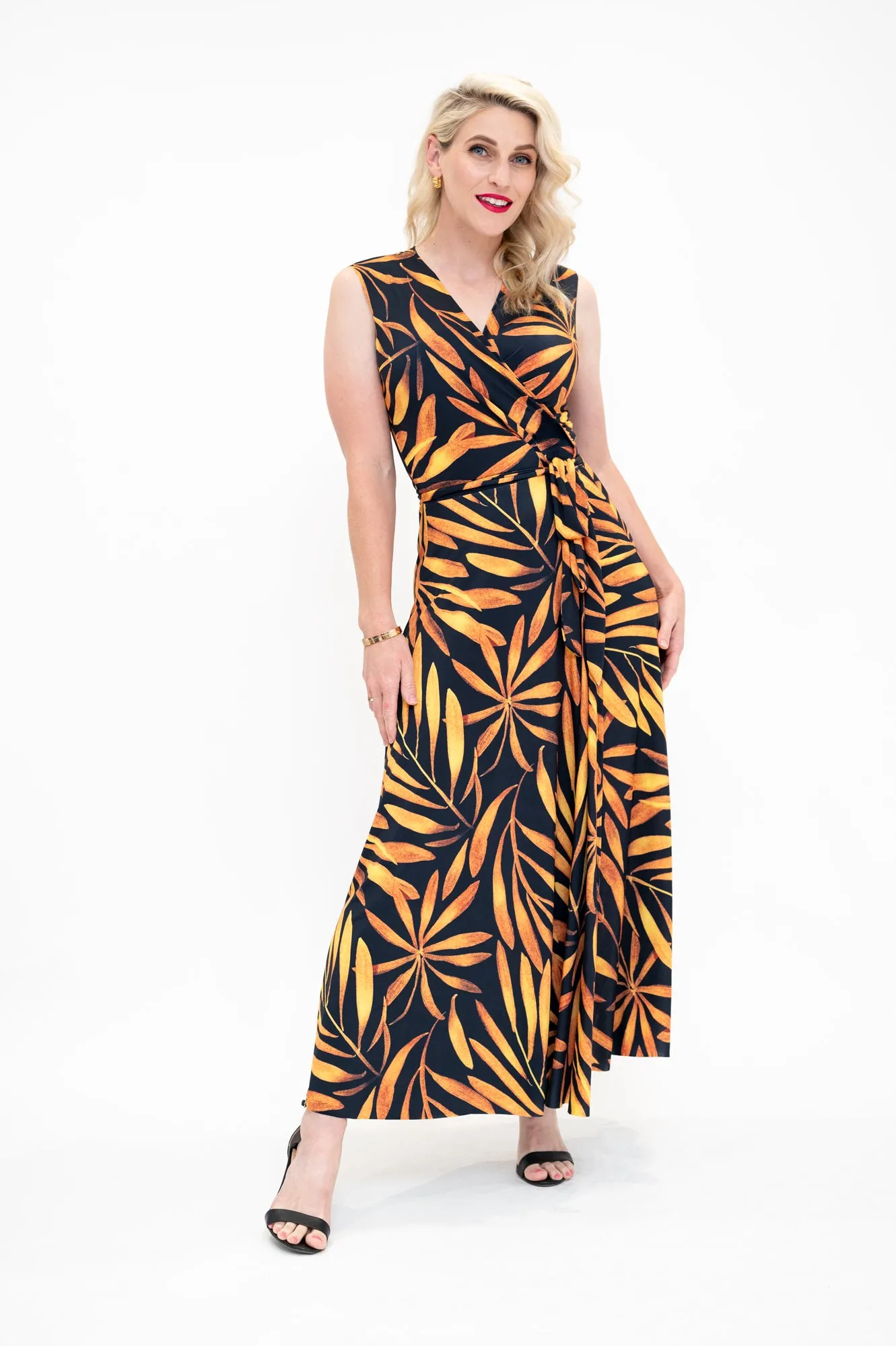 Golden Palms - Wrap Dress