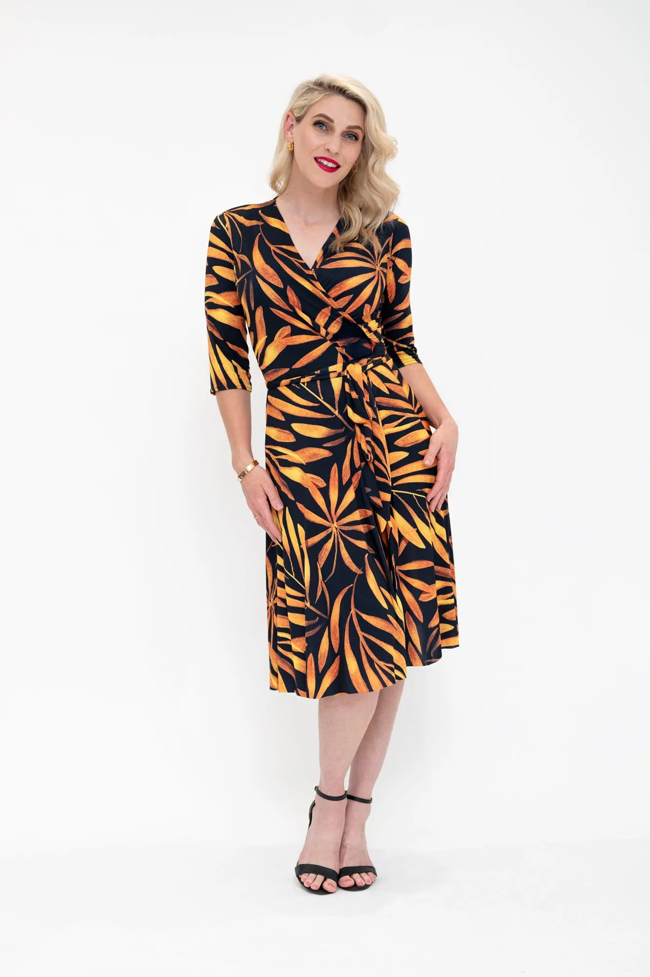 Golden Palms - Wrap Dress