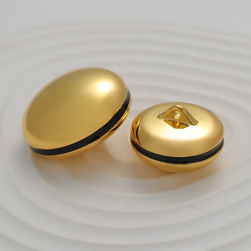 Golden Silver Hollow Painted Spherical Metal Button 5pcs