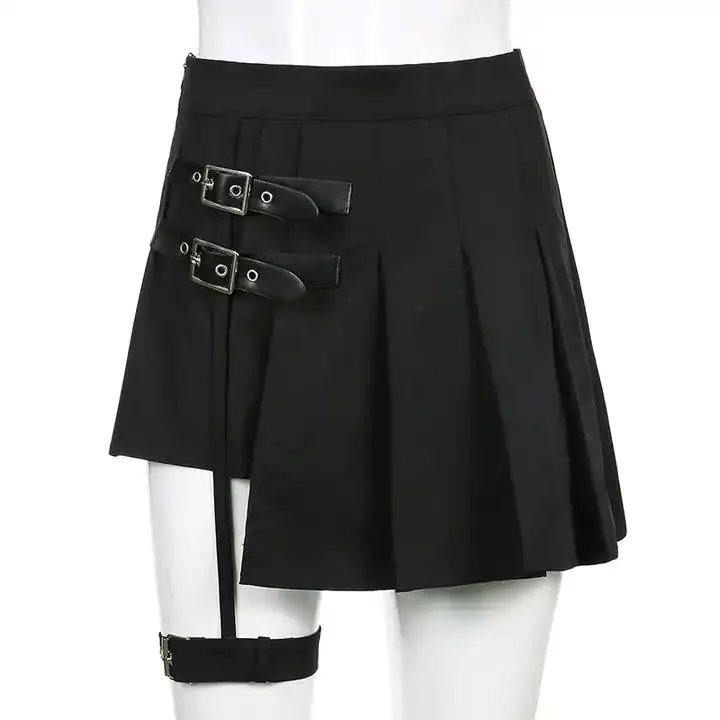 Gothic Pleated Skirt - Black