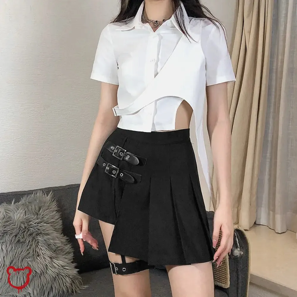 Gothic Pleated Skirt - Black
