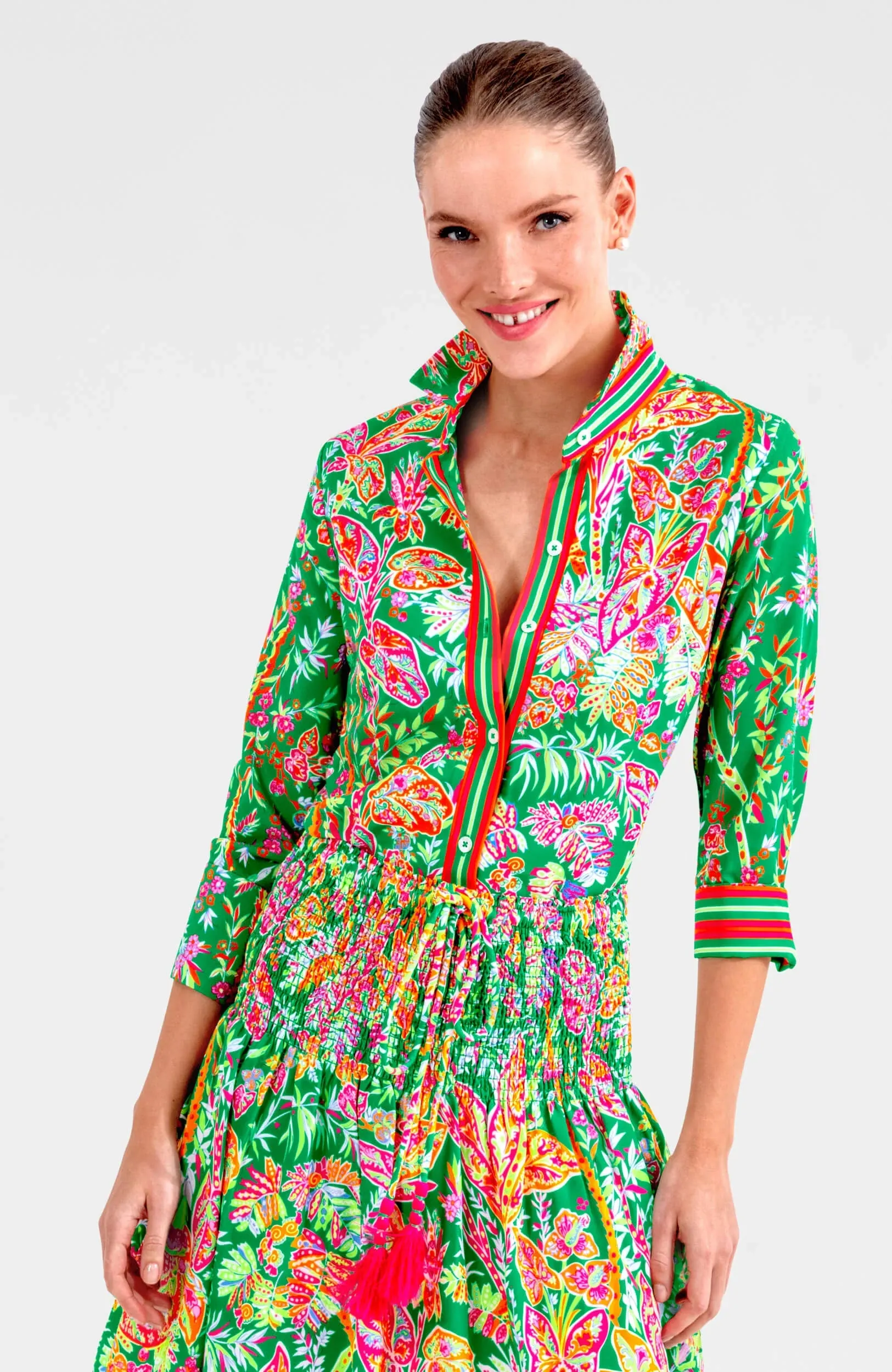 Gretchen Scott Designs Boyfriend Shirt - Vintage Vines