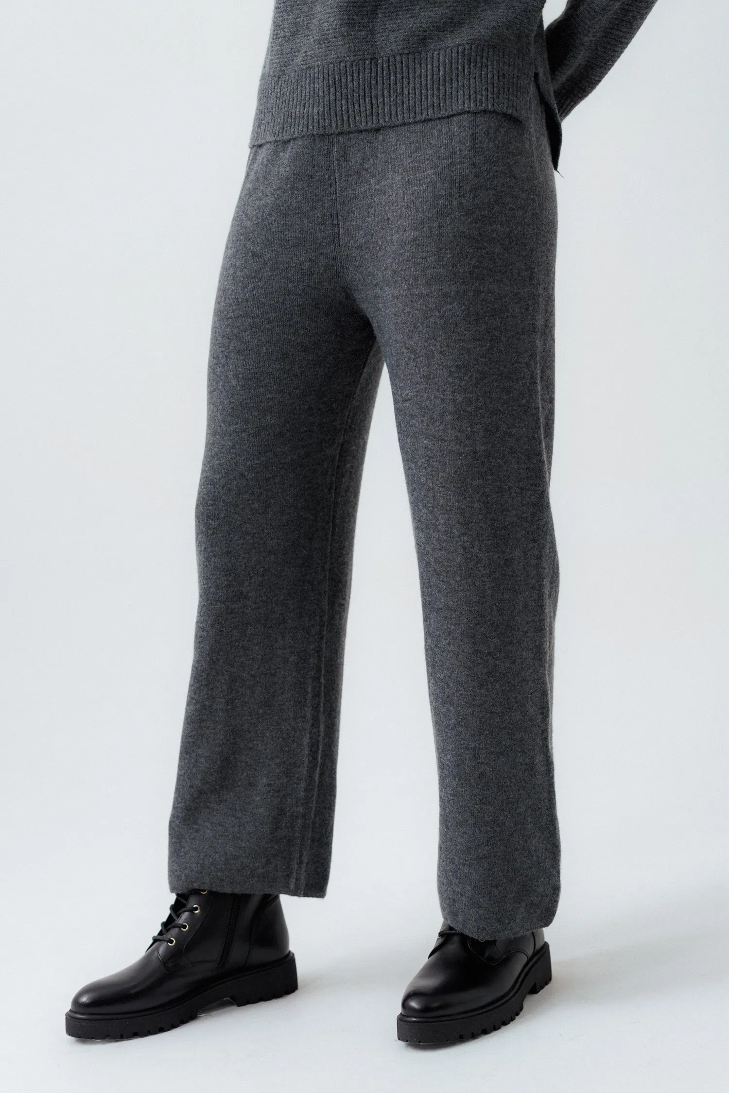Grey Straight Fit Trousers