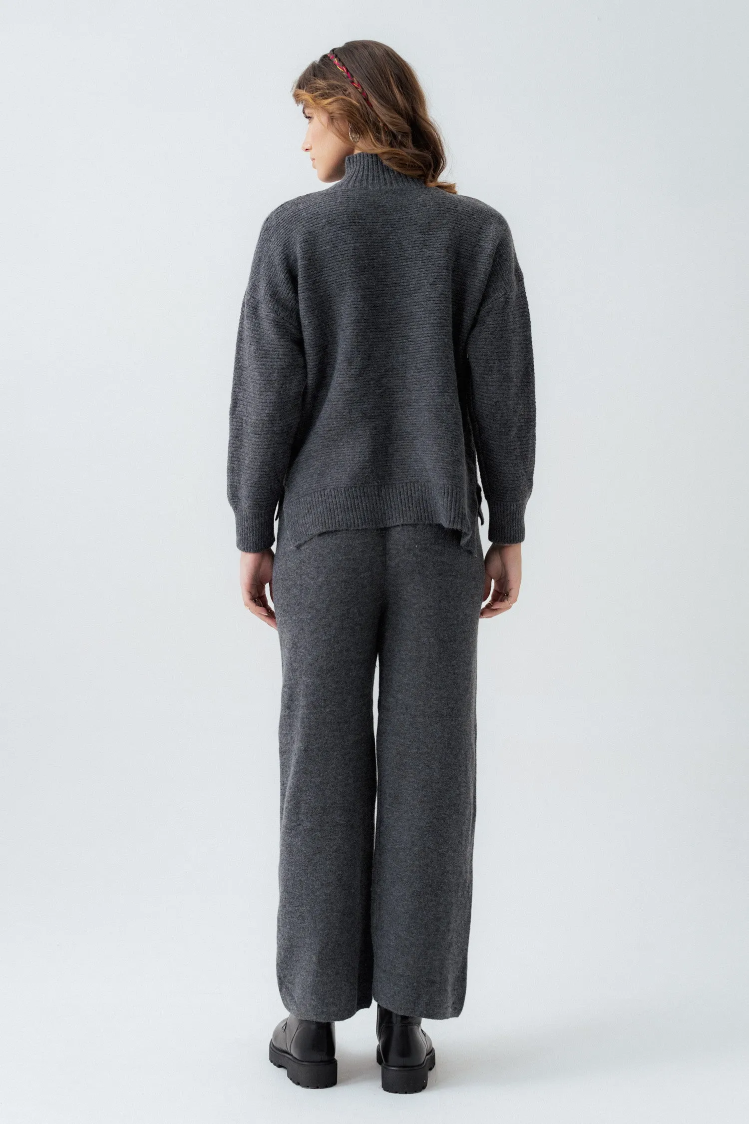 Grey Straight Fit Trousers