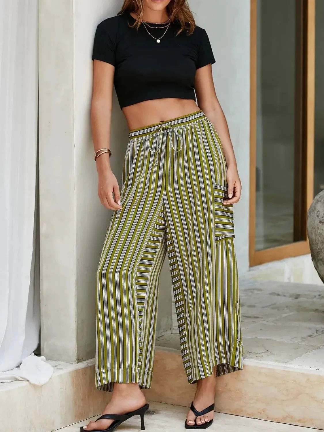 GYPSY - Front Slit Flare Leg Pants
