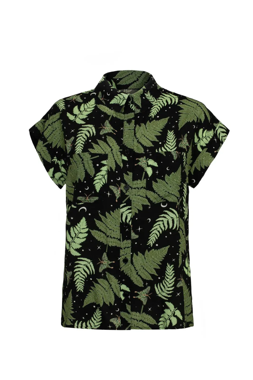 Hell Bunny Gaia Fern Print Shirt