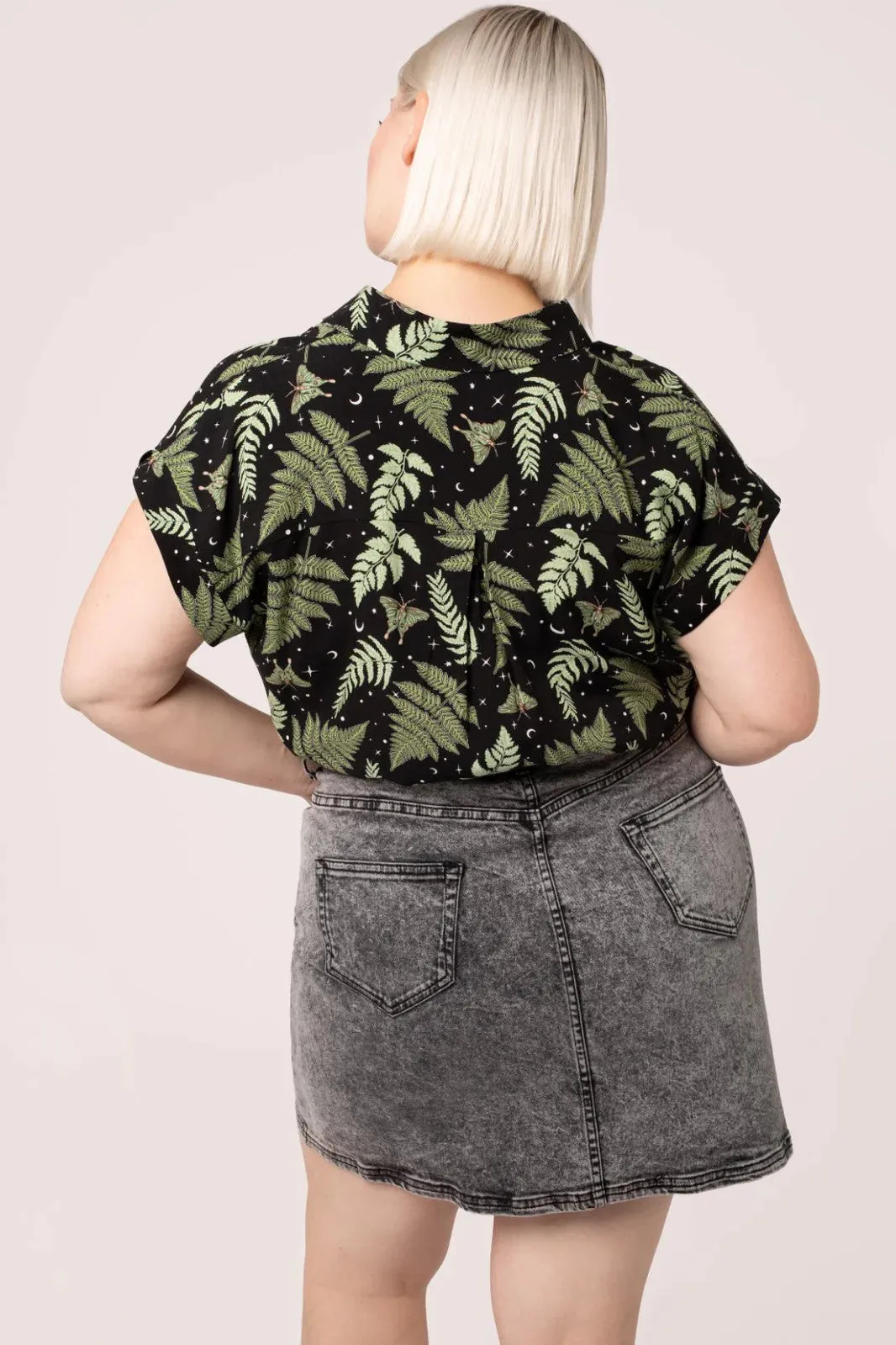 Hell Bunny Gaia Fern Print Shirt