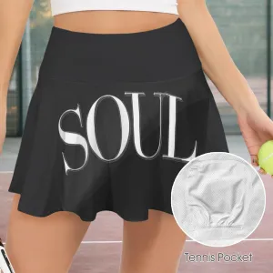High Waist Pleated Zipper Pockets Active Skirts