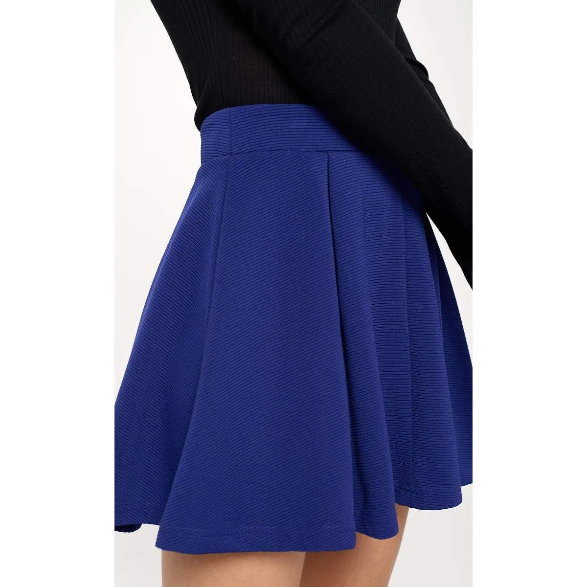 High-Waisted Pleated Skater Skirt