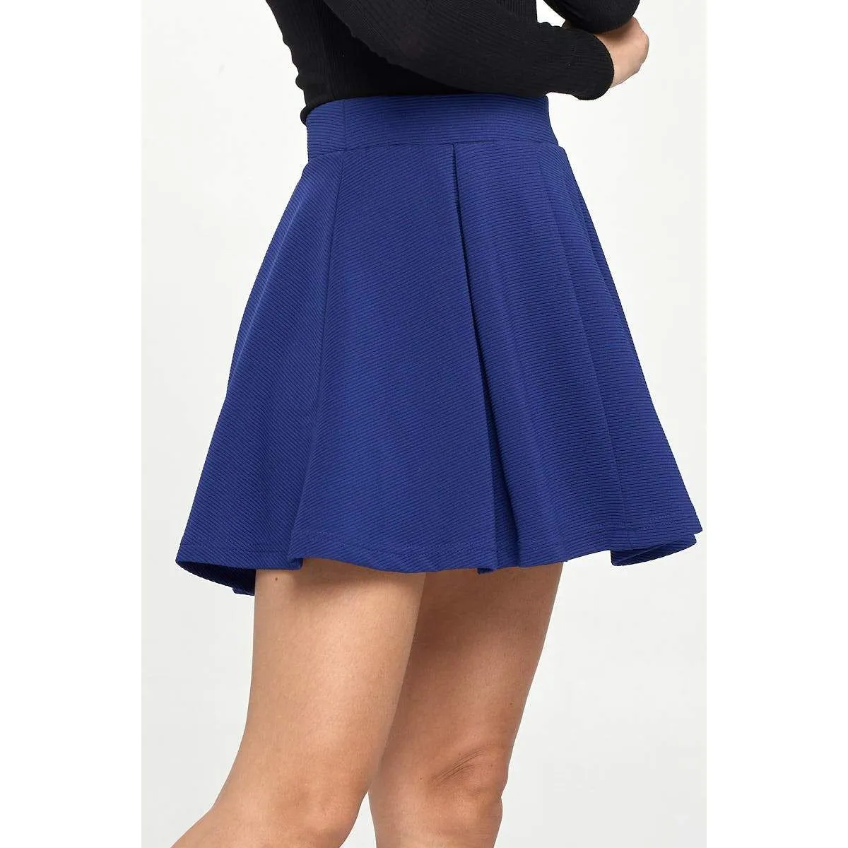 High-Waisted Pleated Skater Skirt