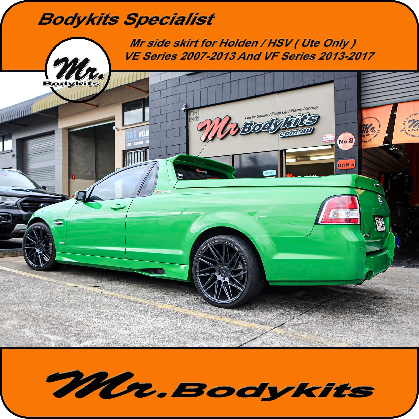Holden Commodore VE VF / HSV Maloo Style Plastic Side Skirts (Ute Only) 2006-2017 by Mr Bodykits