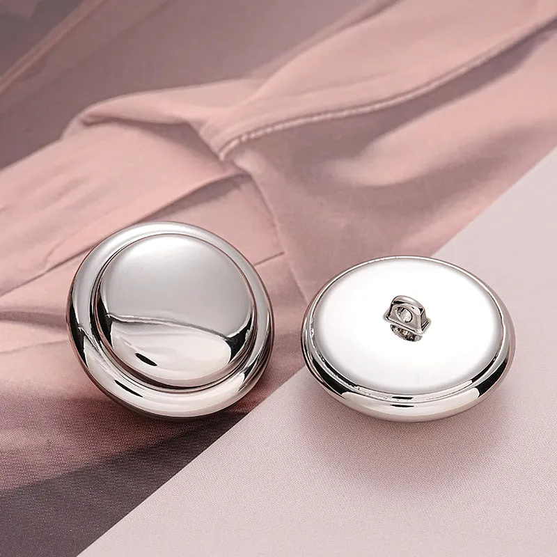 Hollow-Backed Golden Silver Round Hat-Shaped Metal Button 5pcs