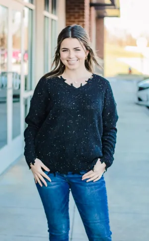 I'm Speechless Sweater in Black