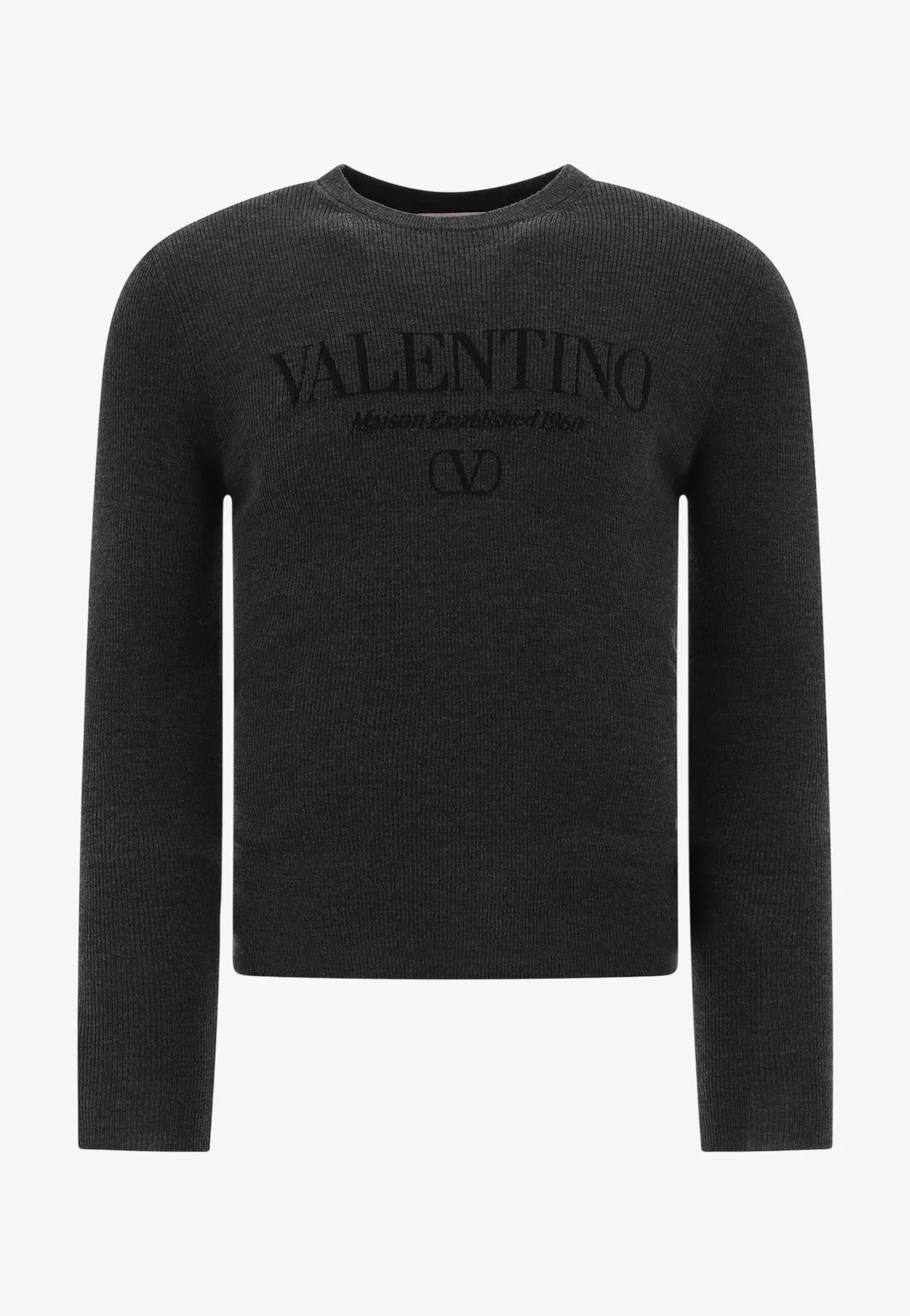 Intarsia Logo Wool Sweater