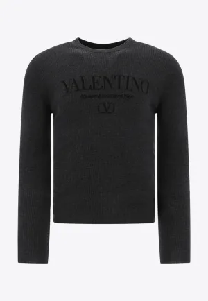 Intarsia Logo Wool Sweater