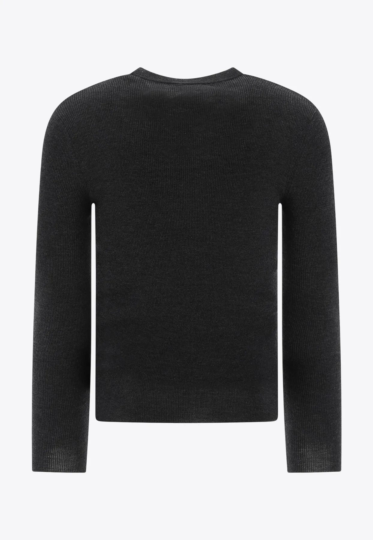 Intarsia Logo Wool Sweater