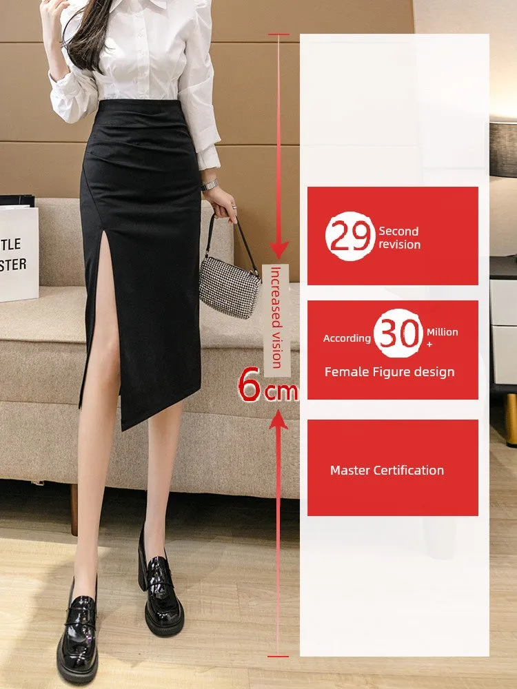 Irregular Pleated Skirt - Mid Length Long Length Spring Design