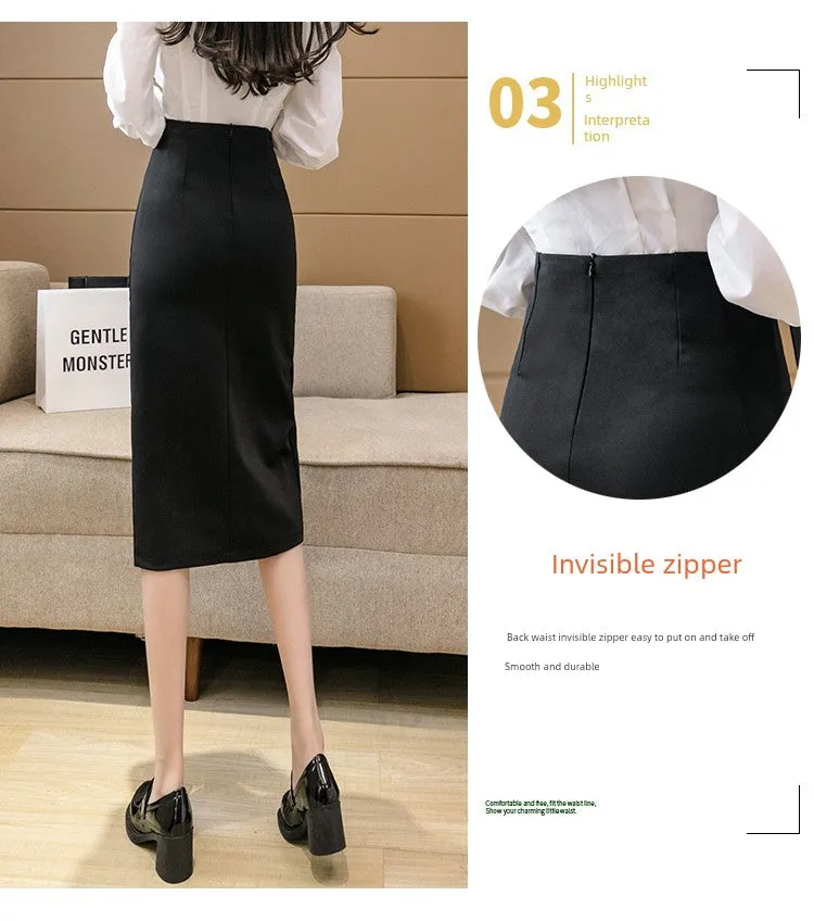 Irregular Pleated Skirt - Mid Length Long Length Spring Design