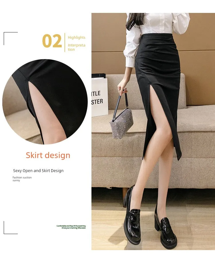 Irregular Pleated Skirt - Mid Length Long Length Spring Design