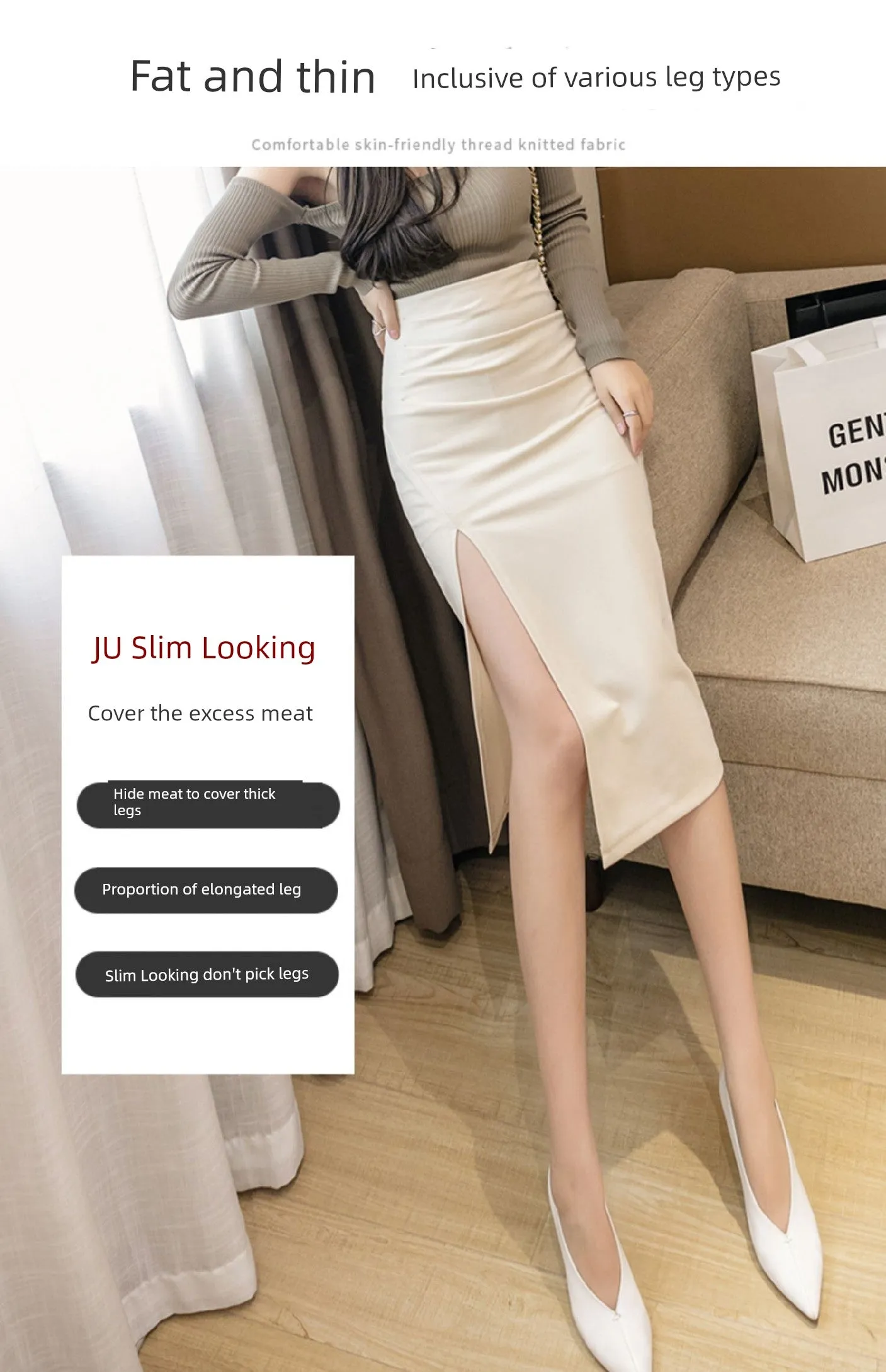 Irregular Pleated Skirt - Mid Length Long Length Spring Design