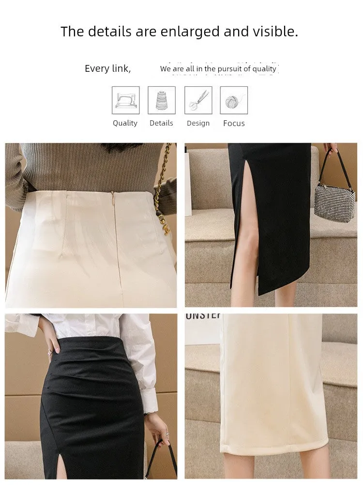 Irregular Pleated Skirt - Mid Length Long Length Spring Design