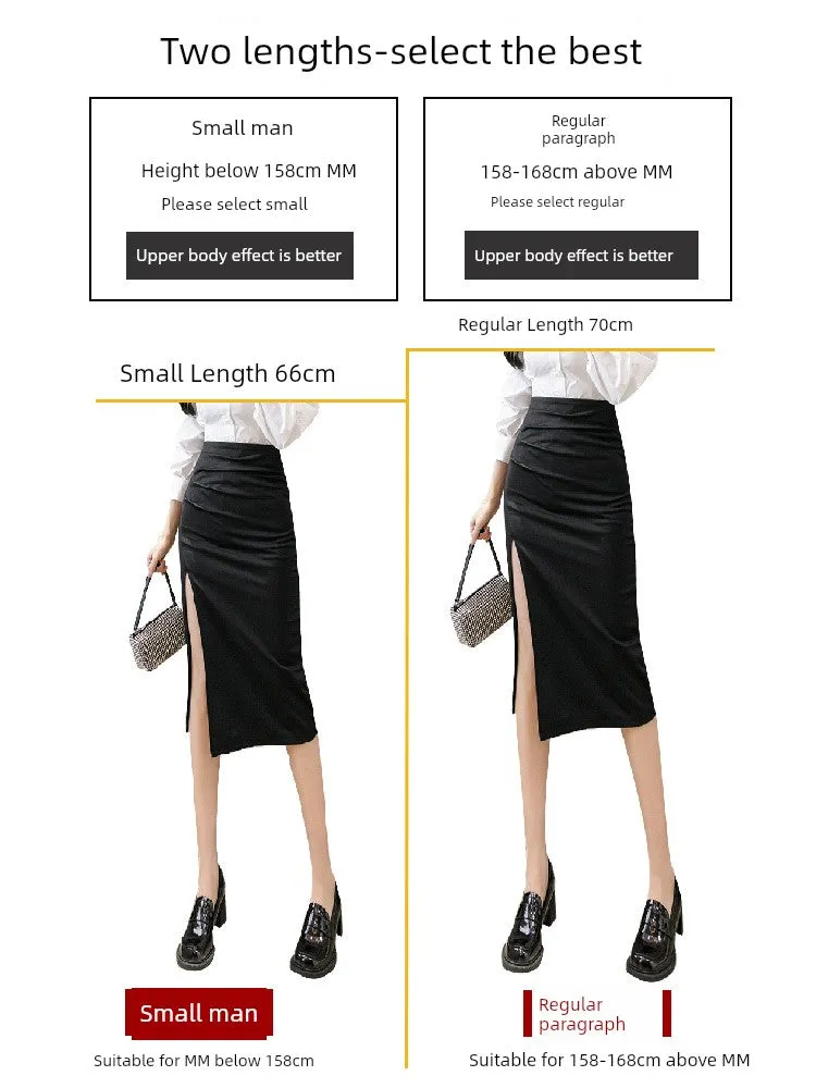 Irregular Pleated Skirt - Mid Length Long Length Spring Design