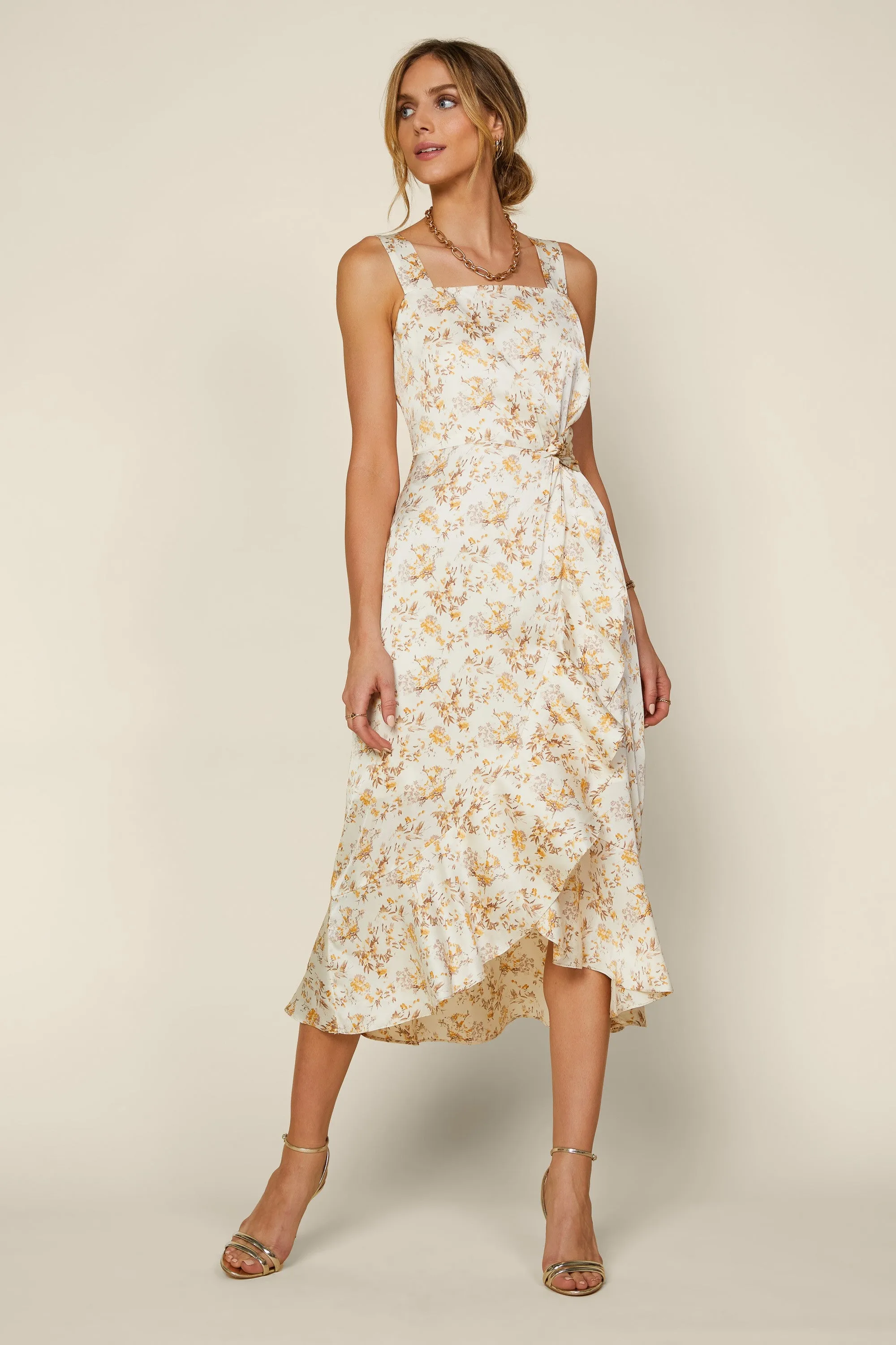 Isra floral midi dress
