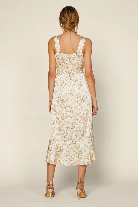 Isra floral midi dress