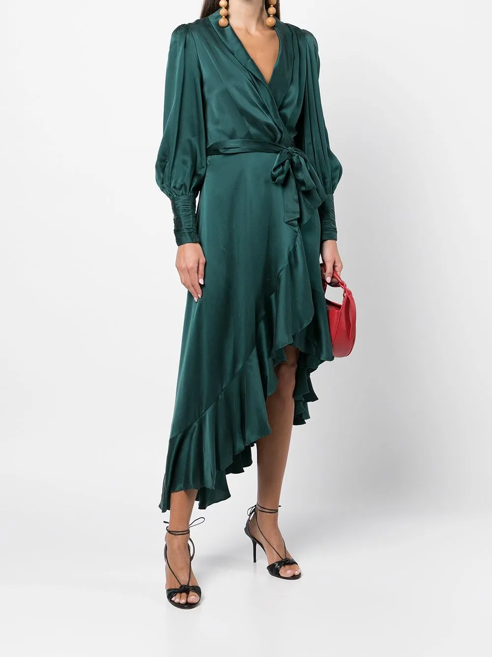 Jade wrap midi dress