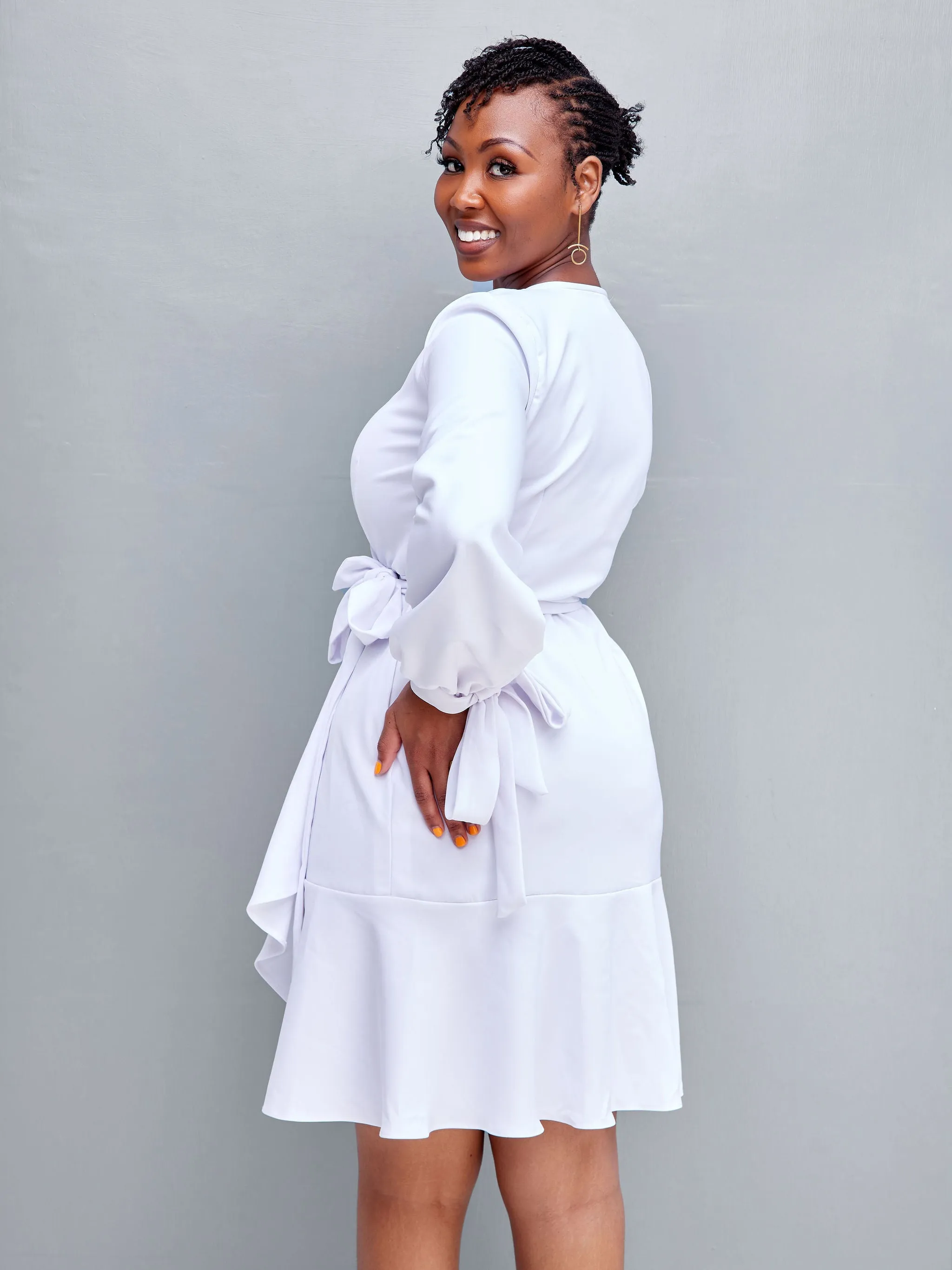 Kajire Wrap Dress - White