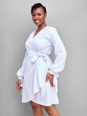Kajire Wrap Dress - White