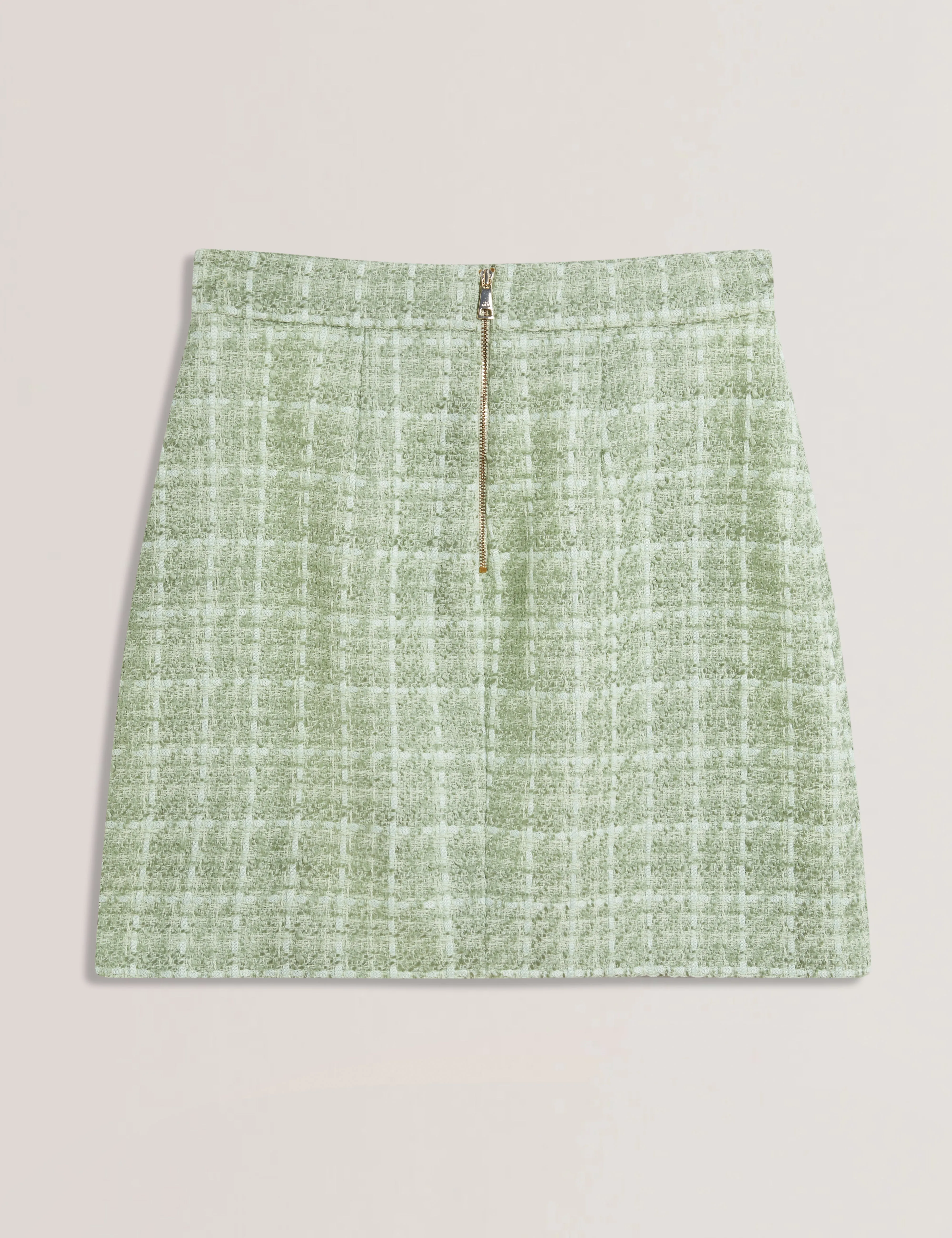 Komas Rose Button Boucle Tailored Mini Skirt Lt-Green