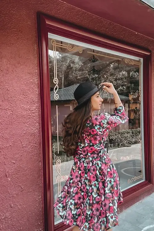 Kylie Black Floral Dress