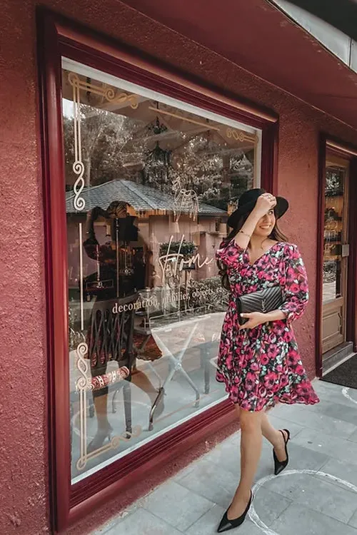 Kylie Black Floral Dress