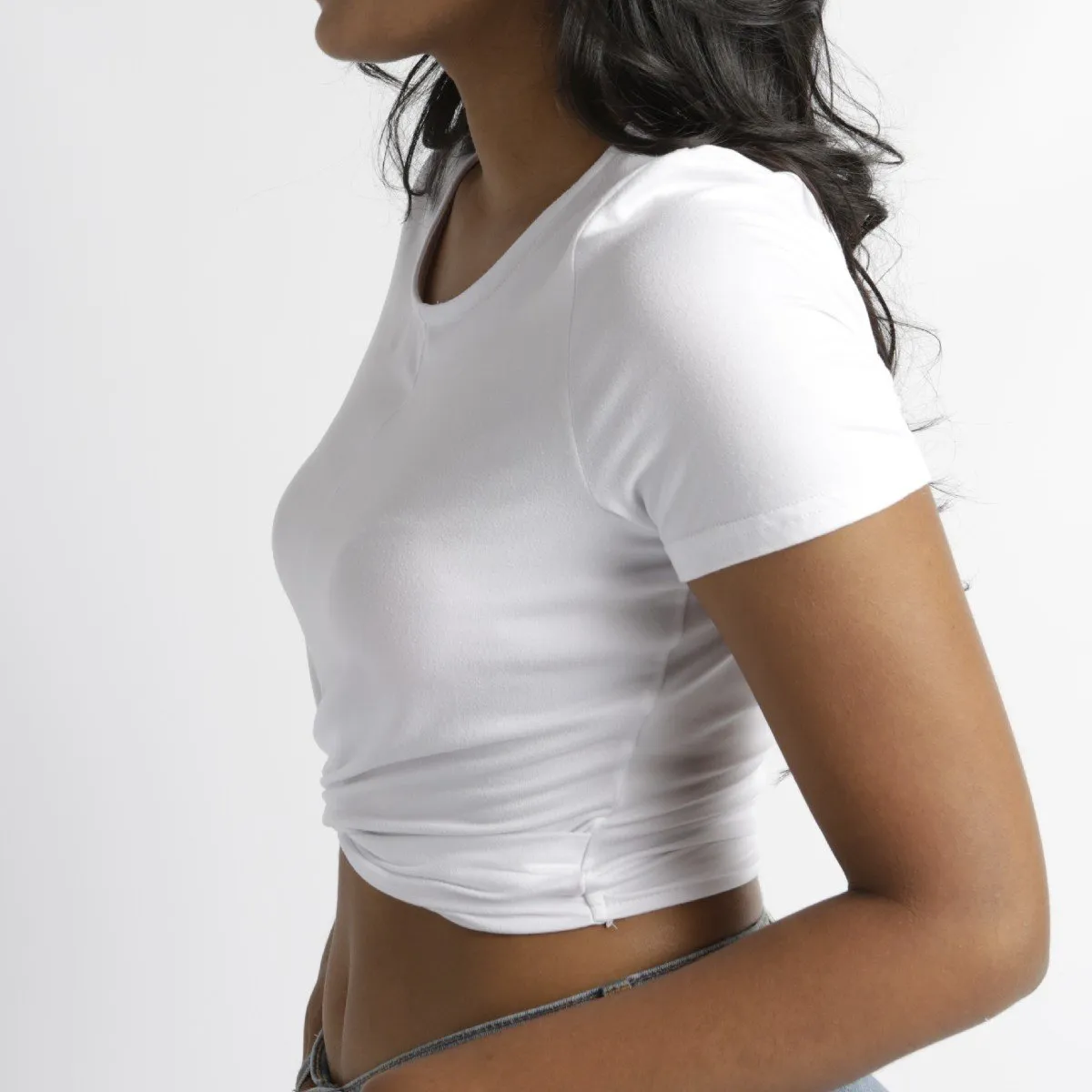 Ladies Front Twist Top - White