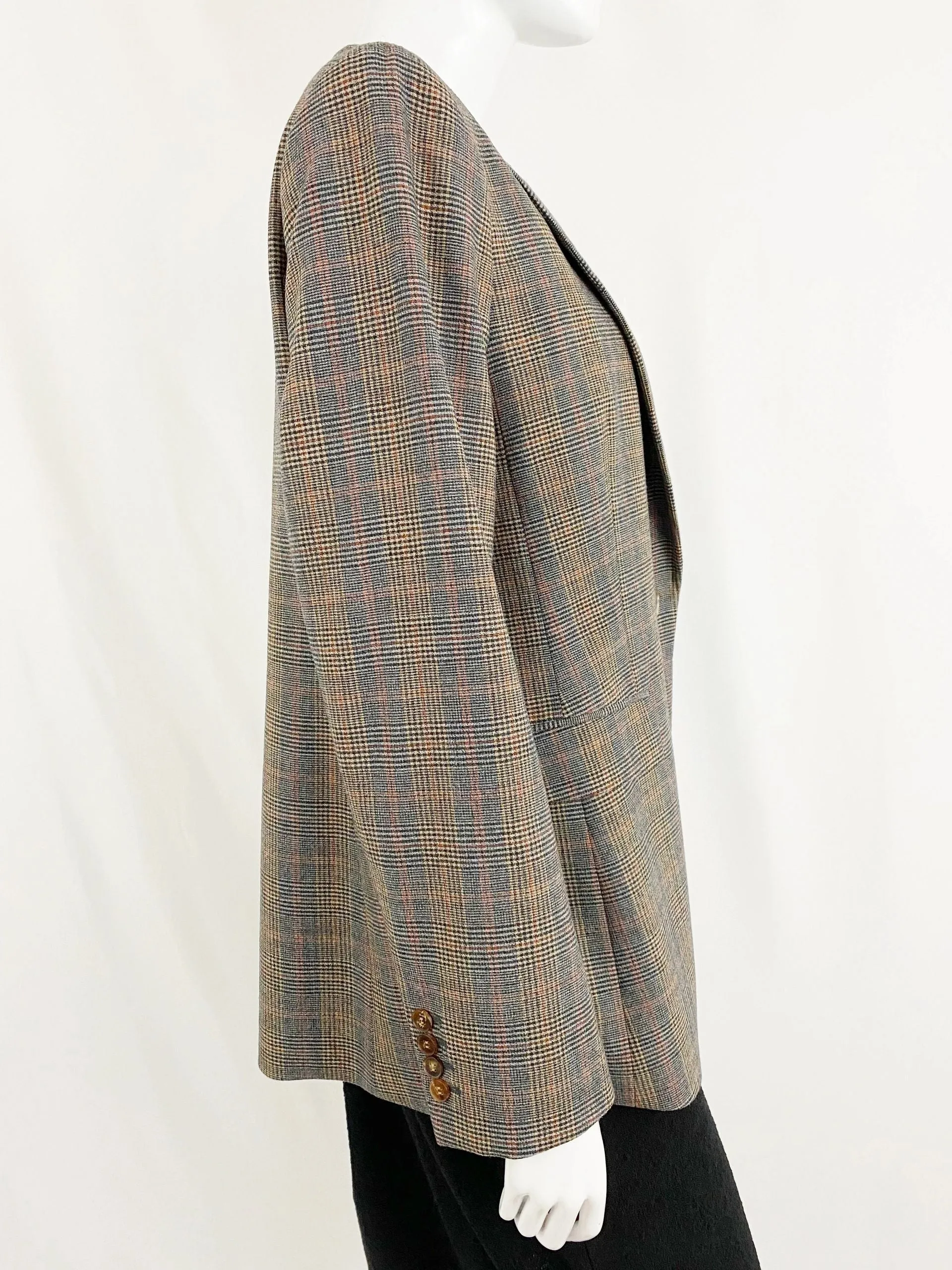 Lafayette 148 Wool Check Blazer Size 10