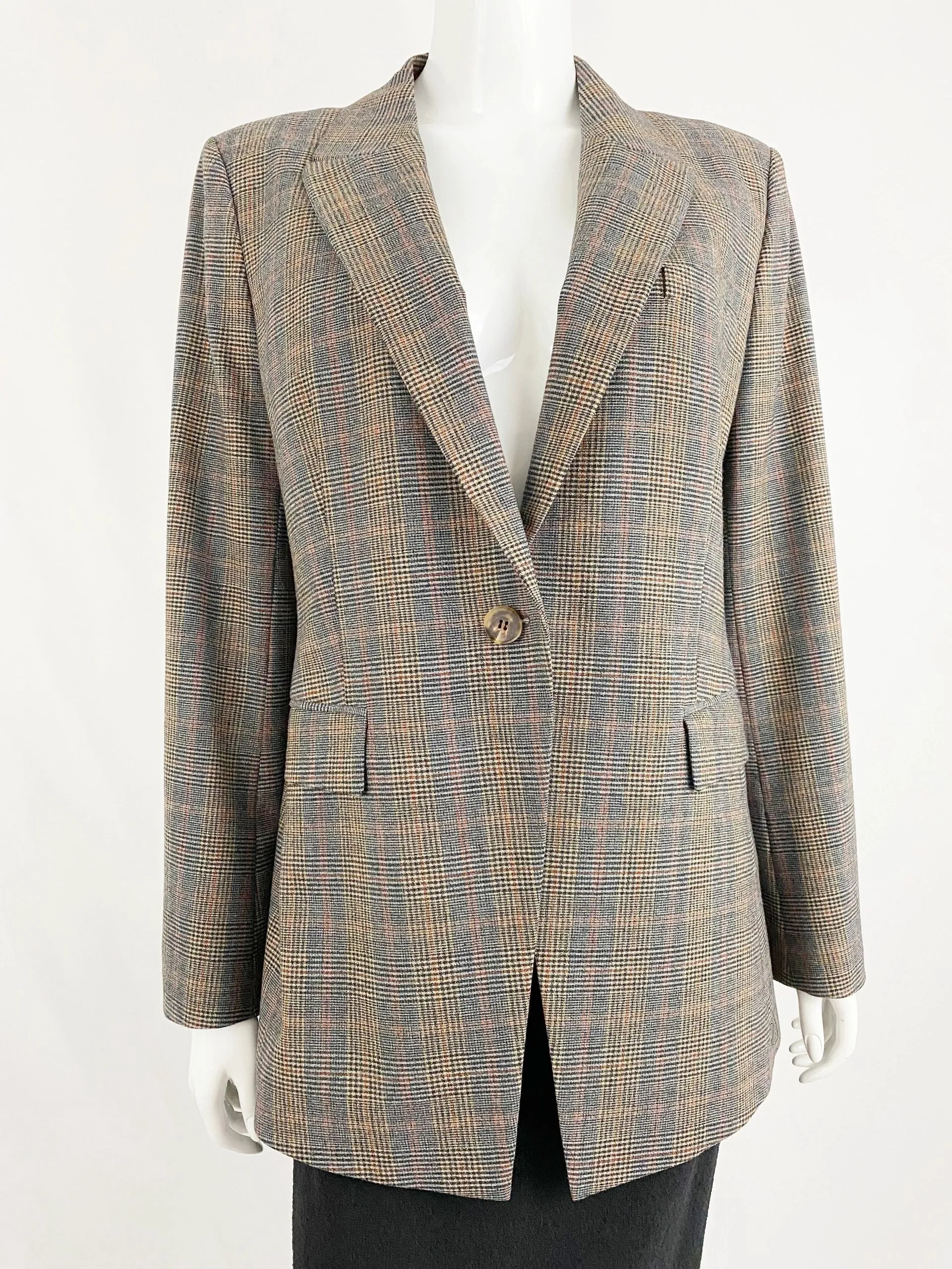 Lafayette 148 Wool Check Blazer Size 10