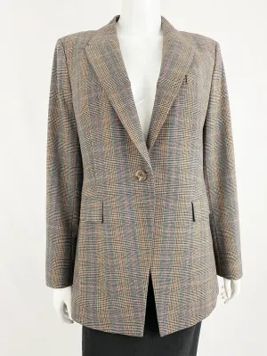 Lafayette 148 Wool Check Blazer Size 10
